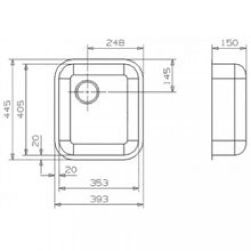 Évier spécial L18 4035 carré Galindo