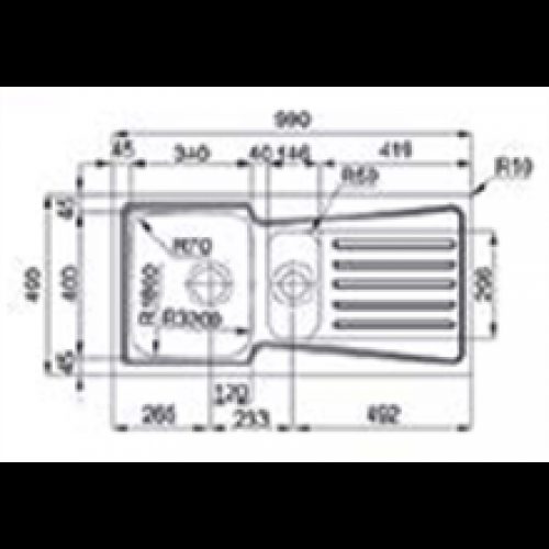 Évier Évolution 100B 1/2B Flat TEGLER