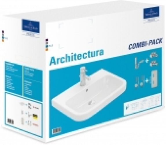 Villeroy & Boch Architectura – Pack lavabo  600×470 blanc sans CeramicPlus