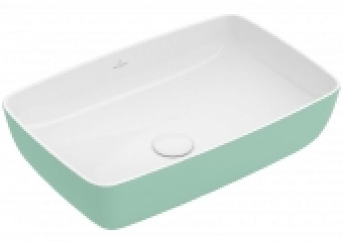 Villeroy & Boch Artis – Vasque à poser pour meuble 580×380 blanc / mint avec CeramicPlus