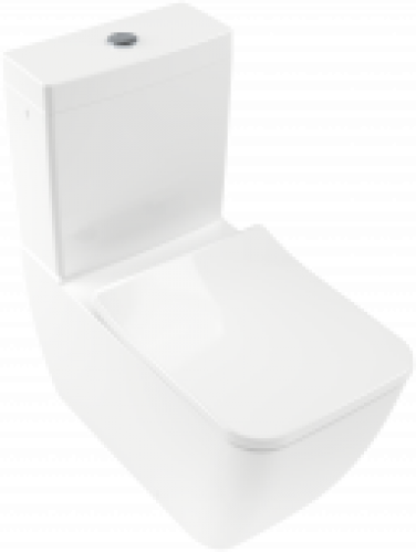 Villeroy & Boch Legato – Cuvette sur pied à fond creux à poser pour réservoir attenant avec DirectFlush blanc avec CeramicPlus