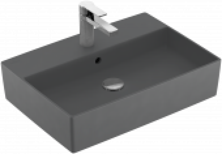 Villeroy & Boch Memento 2.0 – Aufsatzwaschtisch 3-Loch Armatur Überlauf graphite CeramicPlus