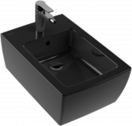 Villeroy & Boch Memento 2.0 – Bidet suspendu glossy black avec CeramicPlus