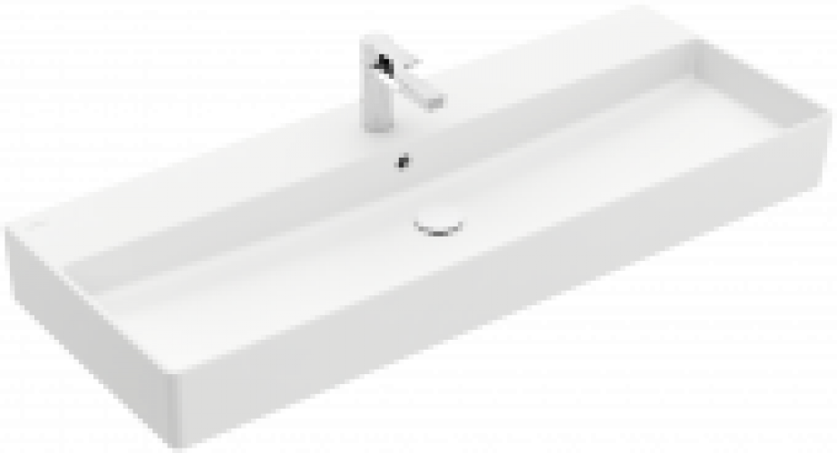 Villeroy & Boch Memento 2.0 – Waschtisch 3-Loch Armatur mit Überlauf stone white CeramicPlus