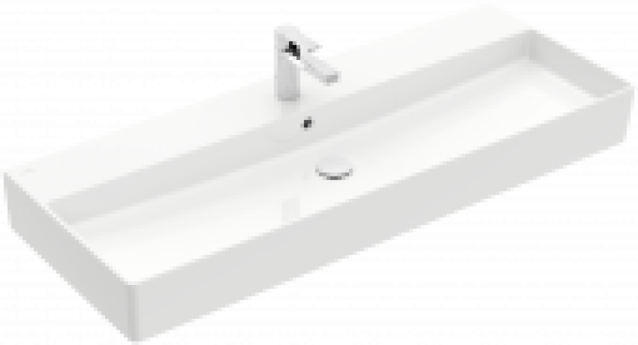 Villeroy & Boch Memento 2.0 – Waschtisch 3-Loch Armatur mit Überlauf weiß CeramicPlus
