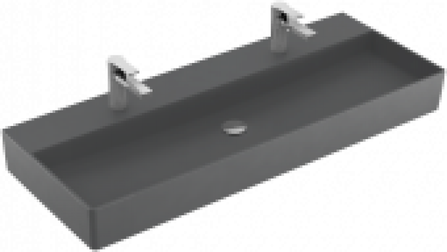 Villeroy & Boch Memento 2.0 – Waschtisch für 1-Loch Armaturen ohne Überlauf graphite CeramicPlus