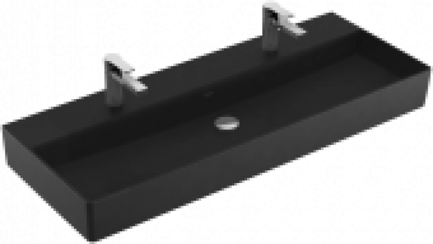 Villeroy & Boch Memento 2.0 – Waschtisch für 1-Loch Armaturen ohne Überlauf Ebony CeramicPlus