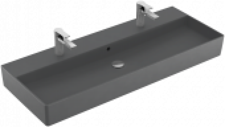 Villeroy & Boch Memento 2.0 – Waschtisch Unterseite geschliffen mit Überlauf graphite CeramicPlus