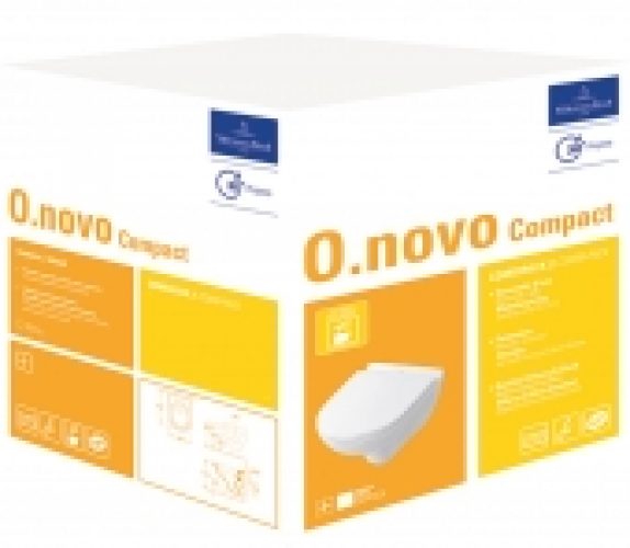 Villeroy & Boch O.novo – Cuvette suspendue à fond creux pack WC compact pour réservoir attenant sans DirectFlush blanc sans CeramicP…