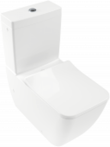 Villeroy & Boch Venticello – Cuvette sur pied à fond creux à poser pour réservoir attenant avec DirectFlush blanc sans CeramicPlus
