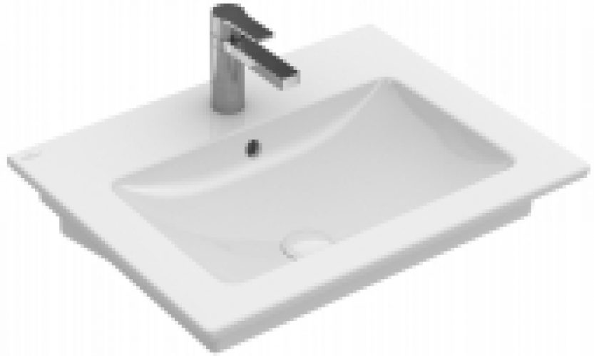 Villeroy & Boch Venticello – Lavabo  650×500 stone white avec CeramicPlus