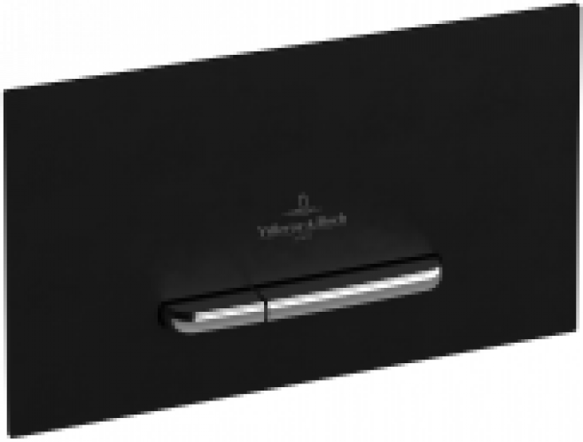 Villeroy & Boch ViConnect – Plaque de commande pour WC avec pour chasses d’eau à 2 volumes noir mat / chrome mat