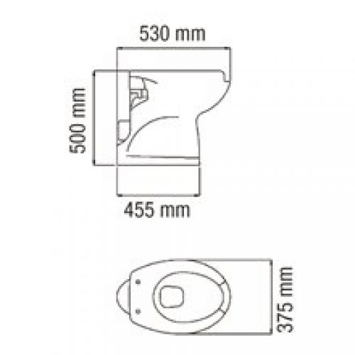 WC haut 50cm avec ouverture Mediclinics
