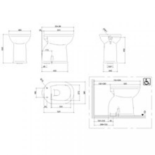 WC haut 50cm mobilité réduite Mediclinics