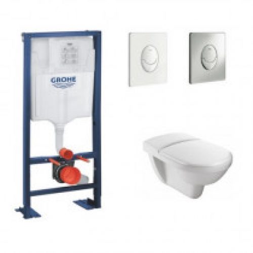 WC PMR Jacob Delafon Odeon avec bati support wc suspendu Grohe