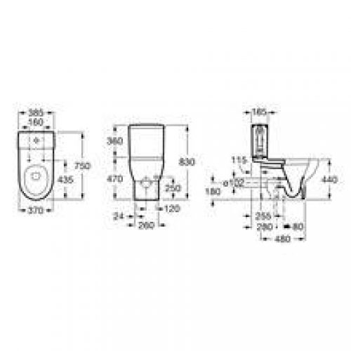 WC réservoir bas mobilité réduite Meridian ROCA