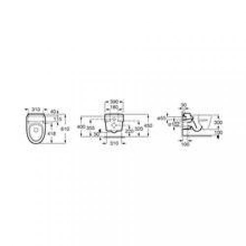 WC suspendu gris Khroma Roca