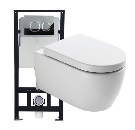 WC suspendu offre spéciale pack économique 1: NT2038 – et bâti-support G3004A avec plaque de déclenchement