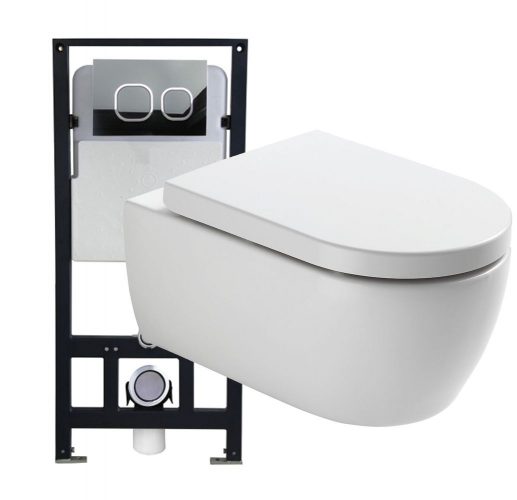 WC suspendu offre spéciale pack économique 3: NT2039 – et bâti-support G3004A avec plaque de déclenchement