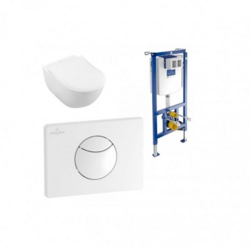 WC Suspendu Villeroy et Boch Subway 2.0 Blanc Sans Bride Abattant SoftClose QuickRelease 3en1