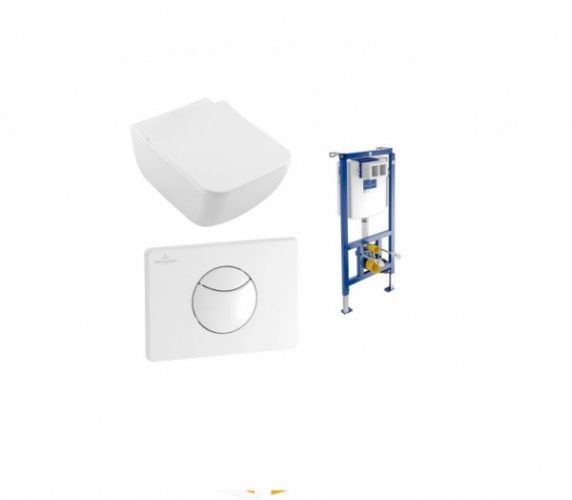 WC Suspendu Villeroy et Boch Venticello Blanc Sans Bride Abattant SoftClose QuickRelease 3en1